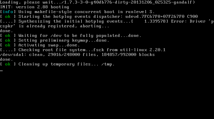 Debian's text-mode booting