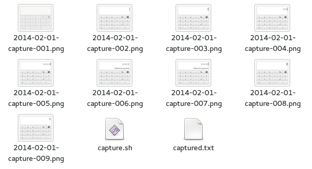 Example of captured files