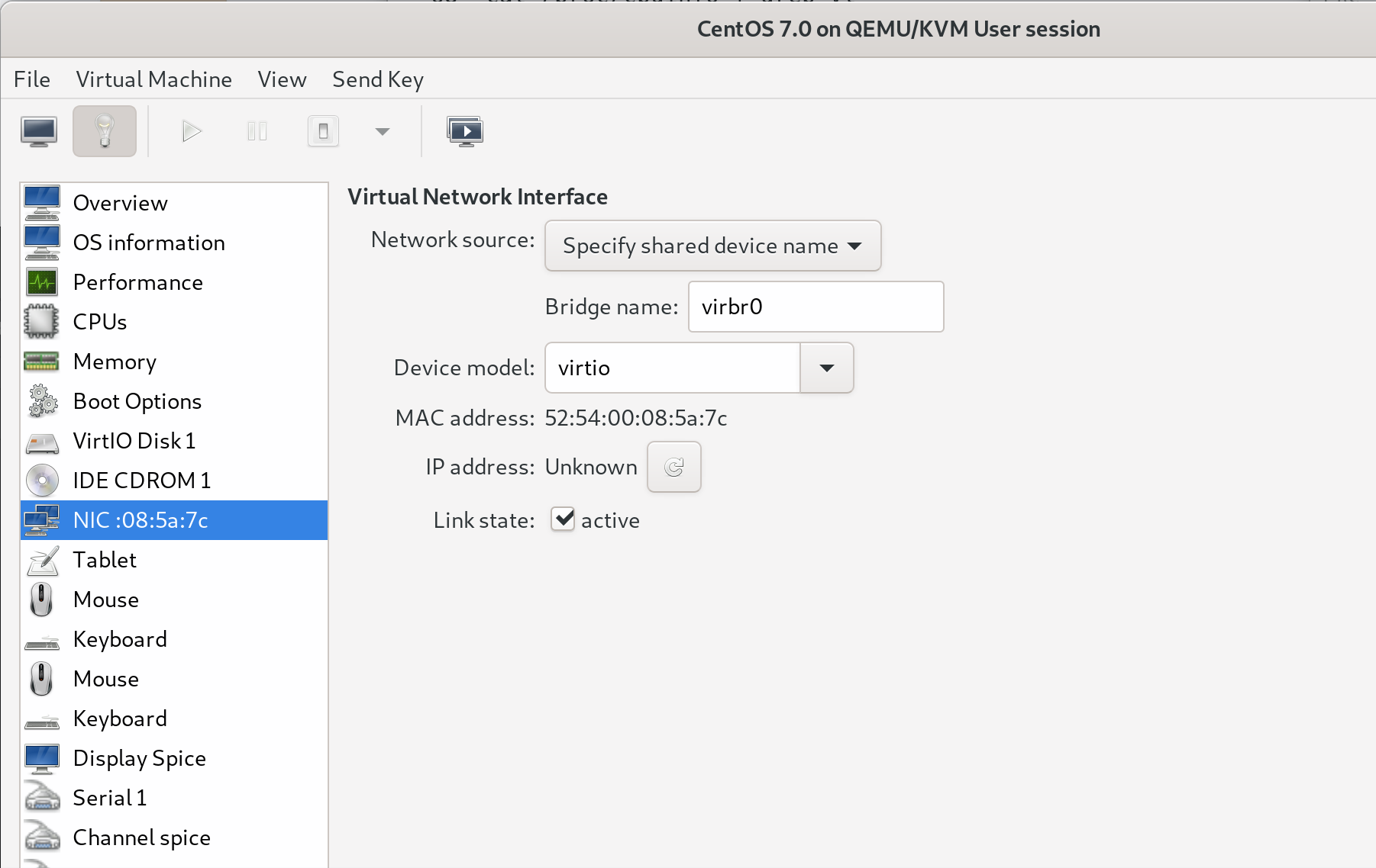 centos change network adapter mac address